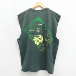 チャンピオン 00s ノースリーブTシャツ ノートルダム グリーン XL | 古着