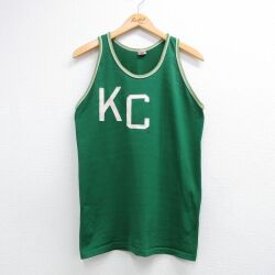70s タンクトップ KC グリーン M | 古着