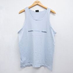 90s タンクトップ SANIBEL刺繍 ライトブルー L | 古着
