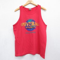 90s タンクトップ ユニバーサルスタジオハリウッド レッド L | 古着