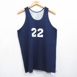 L★古着 ラッセル ビンテージ タンクトップ メンズ 80年代 80s 22 クルーネック USA製 ネイビー 26jun04