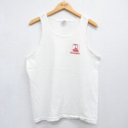 L★古着 フルーツオブザルーム ビンテージ タンクトップ メンズ 90年代 90s BOATMENS コットン クルーネック USA製 ホワイト 26jun04