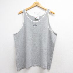 XL★古着 ナイキ NIKE ビンテージ タンクトップ メンズ 90年代 90s ワンポイントロゴ クルーネック USA製 グレー 霜降り【spe】 26jun10
