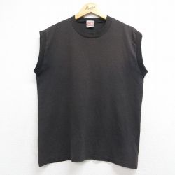 90s ノースリーブTシャツ 無地 ブラック メンズL相当 | 古着