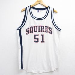 ラッセル 80s タンクトップ SQUIRES 51 ホワイト メンズL相当 | 古着