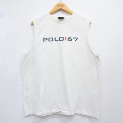 ラルフローレン ノースリーブTシャツ ビッグロゴ ホワイト メンズXL相当 | 古着