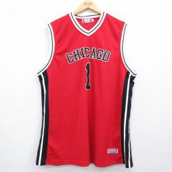ノースリーブTシャツ NBAシカゴブルズ1 レッド メンズXL相当 | 古着