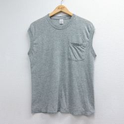 フルーツオブザルーム 90s ノースリーブTシャツ 胸ポケット グレー メンズM相当 | 古着