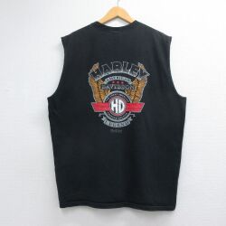 ハーレーダビッドソン 00s ノースリーブTシャツ ビッグロゴ ブラック メンズXL相当 | 古着