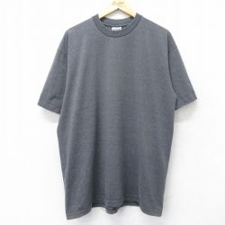 【50%OFF】XL★古着 プロクラブ 半袖 ビンテージ Tシャツ メンズ 00年代 00s 無地 大きいサイズ コットン クルーネック 濃グレー 霜降り 24feb10 中古