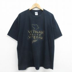 XL★古着 半袖 ビンテージ Tシャツ メンズ 00年代 00s ベトナム 大きいサイズ コットン クルーネック 黒 ブラック 24feb14 中古