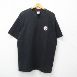 XL★古着 リーボック REEBOK 半袖 ビンテージ Tシャツ メンズ 00年代 00s NFL ピッツバーグスティーラーズ 大きいサイズ コットン クルーネック 黒 ブラック アメフト スーパーボウル 24feb17 中古