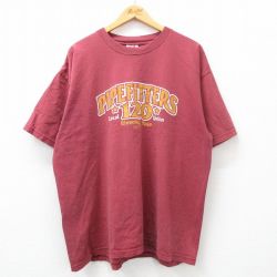 XL★古着 半袖 ビンテージ Tシャツ メンズ 00年代 00s PIPEFITTERS オハイオ 大きいサイズ コットン クルーネック USA製 エンジ 24feb20 中古