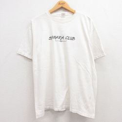 XL★古着 半袖 ビンテージ Tシャツ メンズ 90年代 90s SAMARA CLUB 大きいサイズ コットン クルーネック USA製 白 ホワイト 24feb21 中古