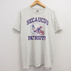 XL★古着 半袖 ビンテージ Tシャツ メンズ 00年代 00s シコーカスペイトリオッツ リーボック REEBOK アメフト 大きいサイズ クルーネック グレー 霜降り 24feb21 中古