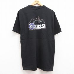 【50%OFF】L★古着 ヘインズ Hanes 半袖 ビンテージ Tシャツ メンズ 00年代 00s Black Haus コットン クルーネック 黒 ブラック 24feb24 中古