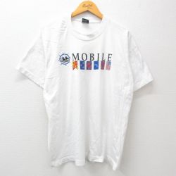 XL★古着 フルーツオブザルーム 半袖 ビンテージ Tシャツ メンズ 90年代 90s 星条旗 国旗 クルーネック USA製 白 ホワイト 24feb26 中古