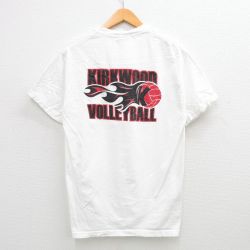 M★古着 ヘインズ Hanes 半袖 ビンテージ Tシャツ メンズ 00年代 00s バレーボール KIRKWOOD コットン クルーネック 白 ホワイト 24feb26 中古