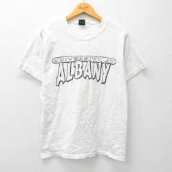 M★古着 MVスポーツ 半袖 ビンテージ Tシャツ メンズ 00年代 00s オールバニー大学 コットン クルーネック 白 ホワイト 24feb29 中古