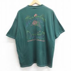 XL★古着 ヘインズ Hanes 半袖 ビンテージ Tシャツ メンズ 00年代 00s ソルティドッグ 大きいサイズ コットン クルーネック 緑 グリーン 【spe】 24feb29 中古