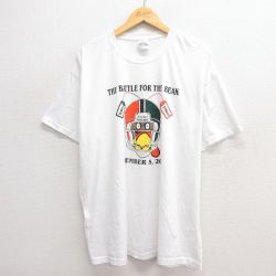 XL★古着 ヘインズ Hanes 半袖 ビンテージ Tシャツ メンズ 00年代 00s TURKEY BOWL アメフト 大きいサイズ クルーネック 白 ホワイト 24mar15 中古