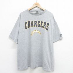 【50%OFF】XL★古着 スターター STARTER 半袖 ビンテージ Tシャツ メンズ 90年代 90s NFL サンディエゴチャージャーズ 大きいサイズ コットン クルーネック USA製 グレー 霜降り アメフト スーパーボウル 24mar16 中古