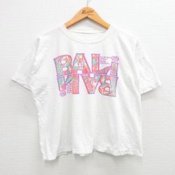 XL★古着 半袖 ビンテージ Tシャツ メンズ 90年代 90s バリ クルーネック 白 ホワイト 24mar18 中古
