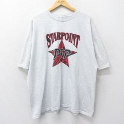XL★古着 ヘインズ Hanes 半袖 ビンテージ Tシャツ メンズ 00年代 00s STARPOINT PIP バレーボール 大きいサイズ クルーネック 薄グレー 霜降り 24mar18 中古