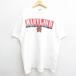 XL★古着 半袖 ビンテージ Tシャツ メンズ 00年代 00s メリーランドテラピンズ 大きいサイズ コットン クルーネック 白 ホワイト 24mar19 中古