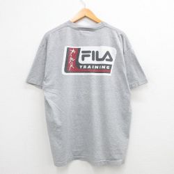 【50%OFF】フィラ 00s 半袖Tシャツ ビッグロゴ グレー XL | 古着