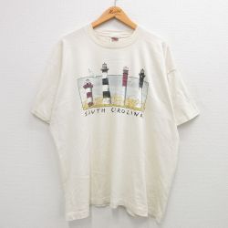 90s 半袖Tシャツ サウスカロライナ灯台 ベージュ XL | 古着