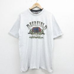 XL★古着 SIGNAL 半袖 ビンテージ Tシャツ メンズ 90年代 90s イリノイ コットン クルーネック USA製 薄グレー 霜降り 24mar28 中古