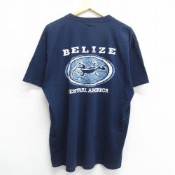 フルーツオブザルーム 00s 半袖Tシャツ ベリーズトカゲ ネイビー XL | 古着