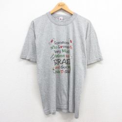 XL★古着 半袖 ビンテージ Tシャツ メンズ 00年代 00s イスラエル 鳥 クルーネック グレー 霜降り 【spe】 24apr02 中古