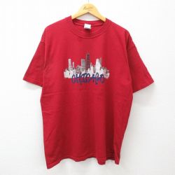 00s 半袖Tシャツ シカゴビル レッド XL | 古着