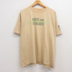 XL★古着 アディダス adidas 半袖 ビンテージ Tシャツ メンズ 00年代 00s ノートルダム アメフト 大きいサイズ コットン クルーネック ベージュ系 カーキ 24apr11 中古