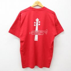 XL★古着 フルーツオブザルーム 半袖 ビンテージ Tシャツ メンズ 90年代 90s トランペット クルーネック 赤 レッド 24apr11 中古