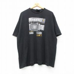 XL★古着 半袖 ビンテージ Tシャツ メンズ 00年代 00s 銀行 大きいサイズ コットン クルーネック 黒 ブラック 24apr13 中古