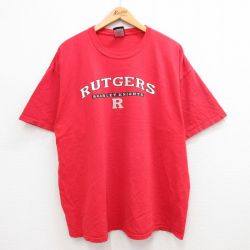 00s 半袖Tシャツ RUTGERS レッド XL | 古着