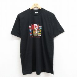 90s 半袖Tシャツ 国旗 ブラック L | 古着