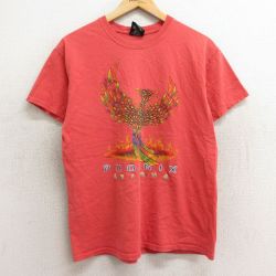L★古着 半袖 ビンテージ Tシャツ メンズ 90年代 90s 鳥 フェニックス アリゾナ コットン クルーネック USA製 赤系 レッド 24apr16 中古