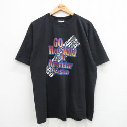 XL★古着 半袖 ビンテージ Tシャツ メンズ 00年代 00s カジノ コットン クルーネック 黒 ブラック 【spe】 24apr16 中古