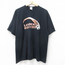 00s 半袖Tシャツ サッカー ブラック XL | 古着