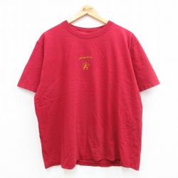 XL★古着 半袖 ビンテージ Tシャツ メンズ 00年代 00s ラグビー クラブ 大きいサイズ コットン クルーネック USA製 エンジ 24apr19 中古