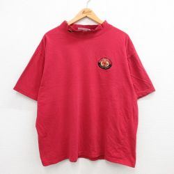 XL★古着 リーボック REEBOK 半袖 ビンテージ Tシャツ メンズ 00年代 00s NFL サンフランシスコフォーティーナイナーズ 49ers 大きいサイズ コットン モックネック ハイネック 赤系 レッド アメフト スーパーボウル 24apr20 中古