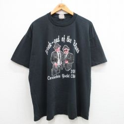 XL★古着 ジャージーズ 半袖 ビンテージ Tシャツ メンズ 00年代 00s ブタ 大きいサイズ コットン クルーネック 黒 ブラック 24apr24 中古