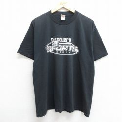 【50%OFF】XL★古着 フルーツオブザルーム 半袖 ビンテージ Tシャツ メンズ 00年代 00s SPORTS サッカー クルーネック 黒 ブラック 24apr26 中古
