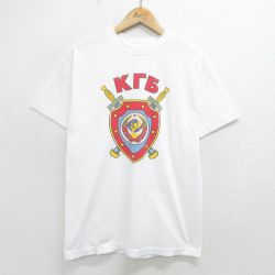 M★古着 半袖 ビンテージ Tシャツ メンズ 00年代 00s KGB ソ連 コットン クルーネック 白 ホワイト 24may16 中古