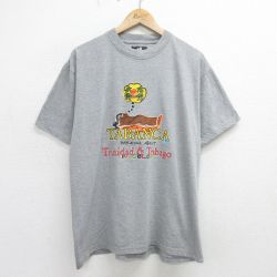XL★古着 半袖 ビンテージ Tシャツ メンズ 00年代 00s TABANCA クルーネック グレー 霜降り 24may16 中古