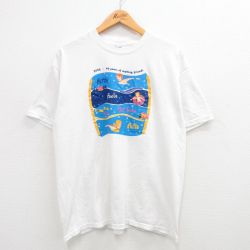 L★古着 ジャージーズ 半袖 ビンテージ Tシャツ メンズ 00年代 00s プール クルーネック 白 ホワイト 24may14 中古